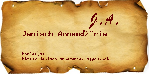 Janisch Annamária névjegykártya